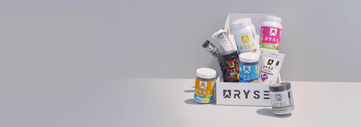 RYSE supplement bundle and shaker banner